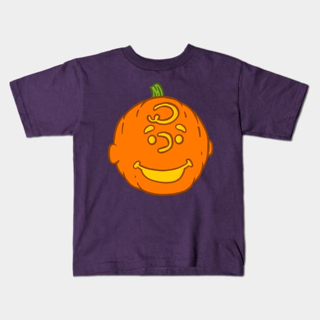 Blockhead Pumpkin Kids T-Shirt by blairjcampbell